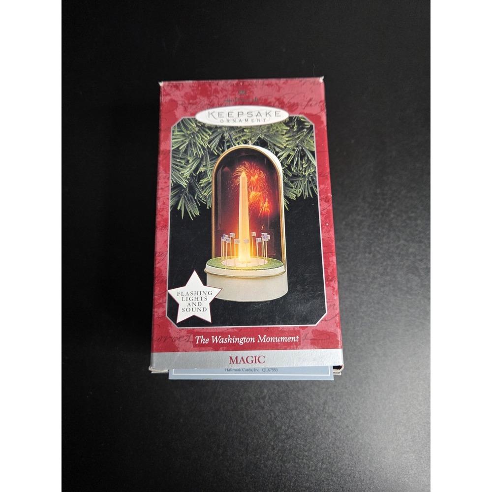Hallmark Keepsake 1995 Washington Monument Magic Ornament Lights & Sound w/ Box
